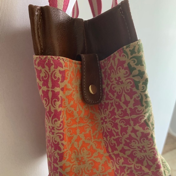 Tommy Hilfiger Pink/Multi Satchel Canvas Bag - Picture 5 of 6